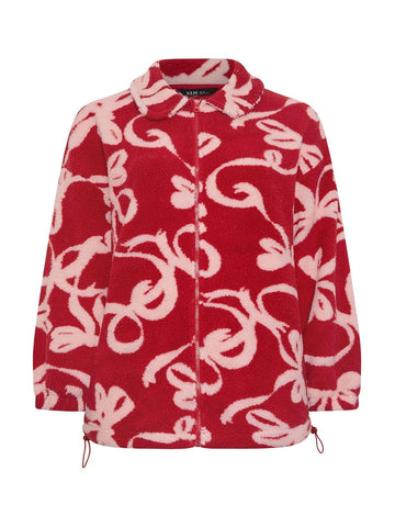 Curve Red Zip Through Borg Fleece